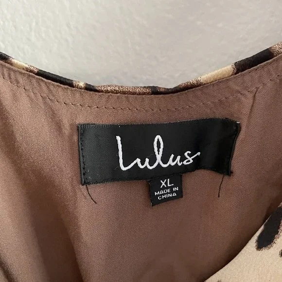 Lulus Women XL Leopard Print Satin Ankle Ties Jumpsuit - Picture 8 of 12